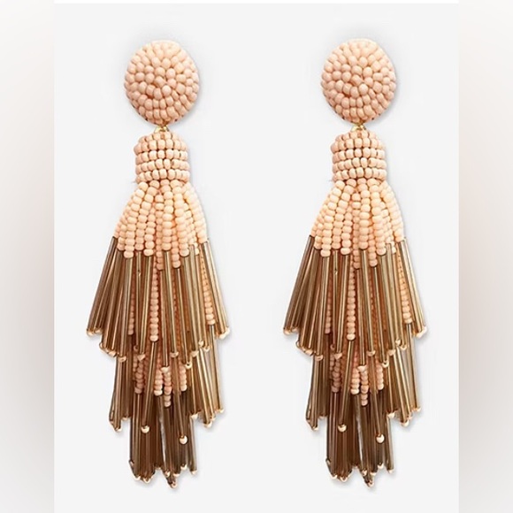 Natasha Tassel Drop Pink Earrings Beaded 24$